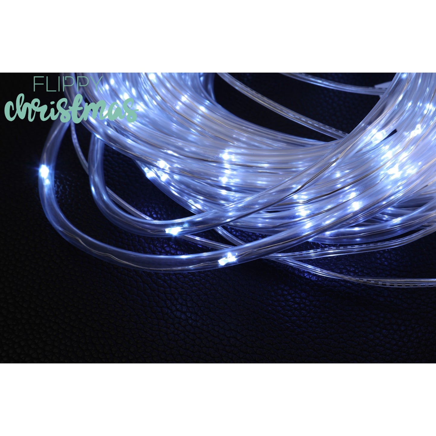 Instalație de Crăciun Solara, tip furtun luminos, 12 m, 100 LED-uri, 8 jocuri de lumini, Lumina Alb Rece