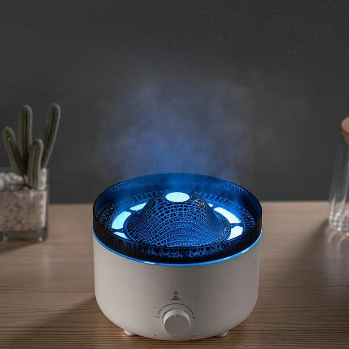 Umidificator de tip vulcan , cu aromaterapie si telecomanda