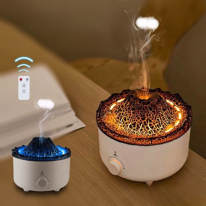 Umidificator de tip vulcan , cu aromaterapie si telecomanda