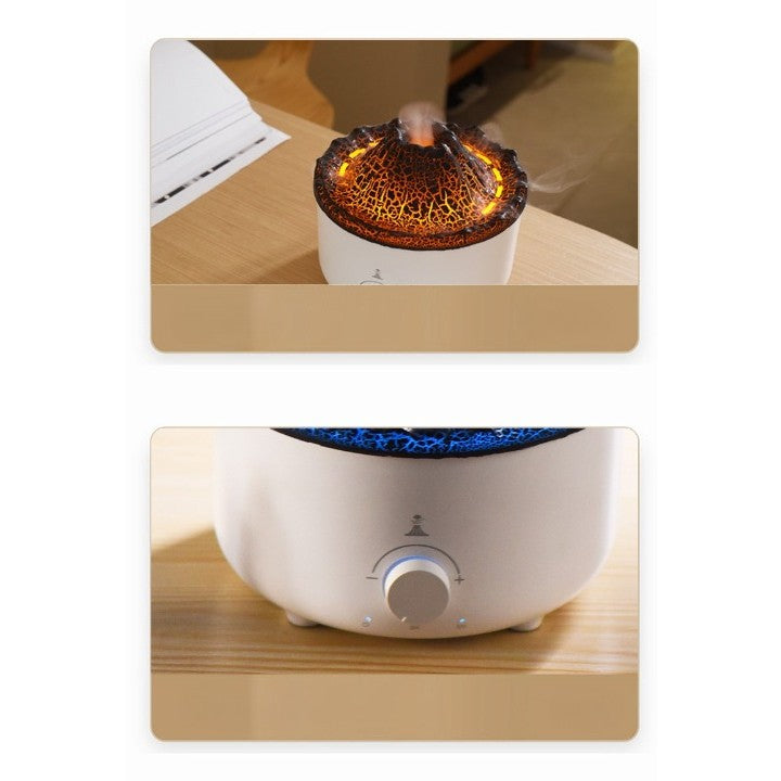 Umidificator de tip vulcan , cu aromaterapie si telecomanda