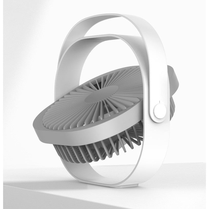 Mini Ventilator de Birou Maison Elise – USB, 3 Viteze, Rotire 360°, Design Pisicuță, Gri