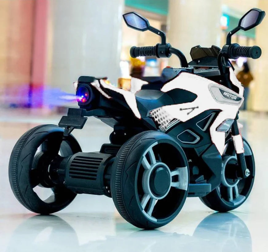 Motocicleta electrica copii 2MOTO 12V, 3 roti, control ghidon+acceleratie, BT si USB