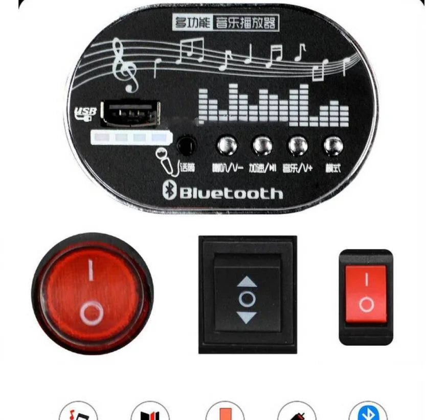 Motocicleta electrica copii 2MOTO 12V, 3 roti, control ghidon+acceleratie, BT si USB
