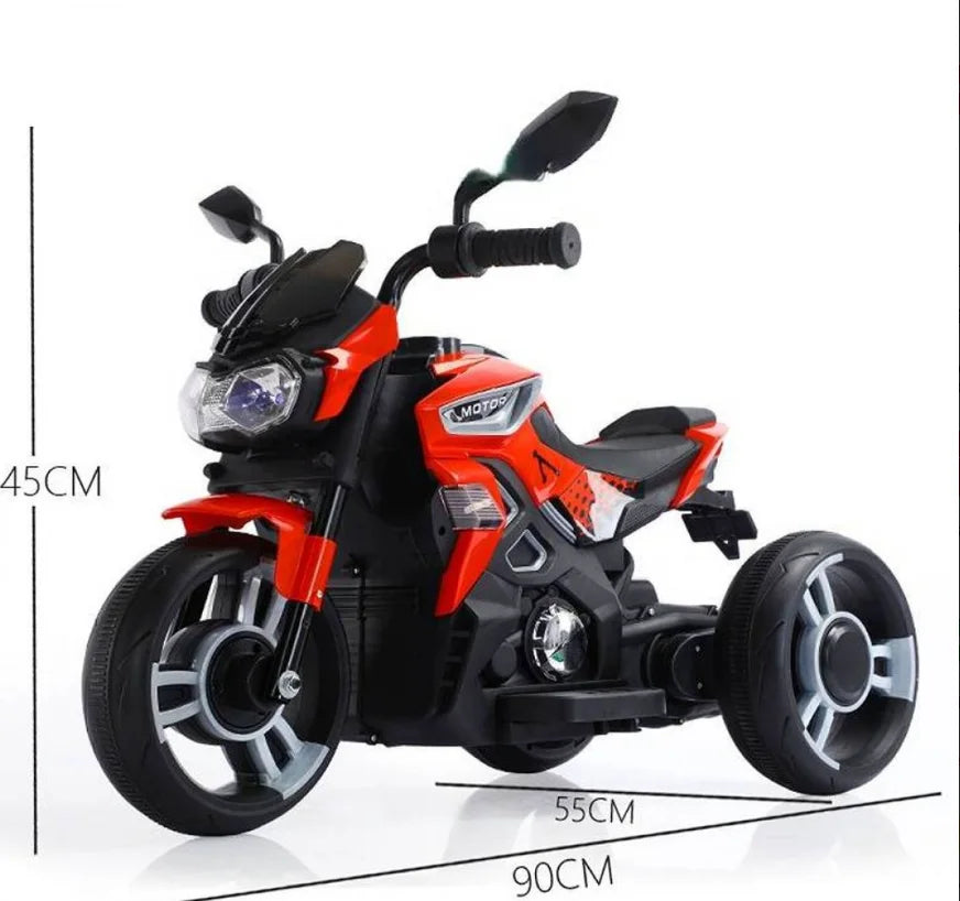 Motocicleta electrica copii 2MOTO 12V, 3 roti, control ghidon+acceleratie, BT si USB
