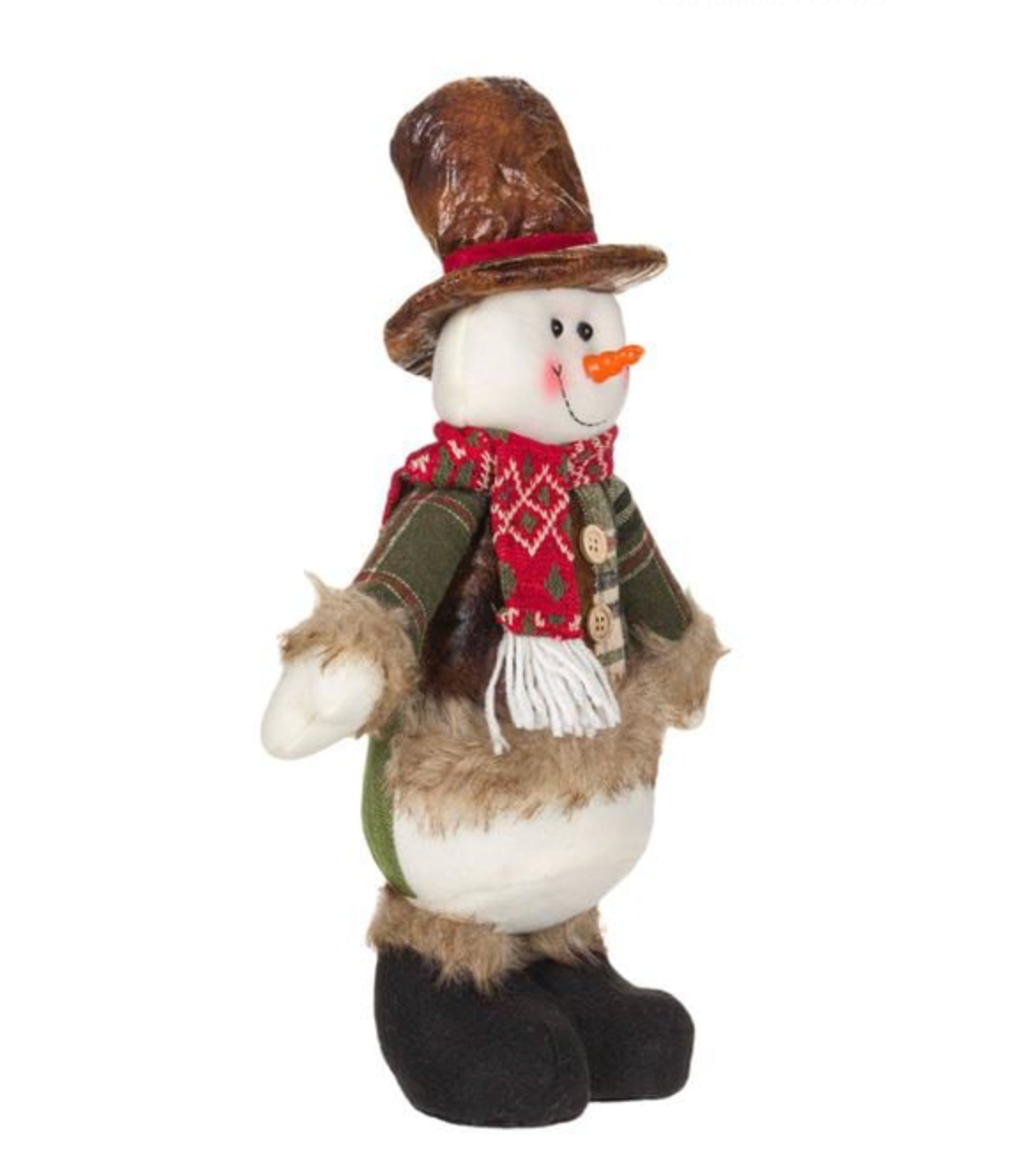 Figura Decorativa de Craciun Om de Zapada Sacou Verde Palarie Maro 41cm