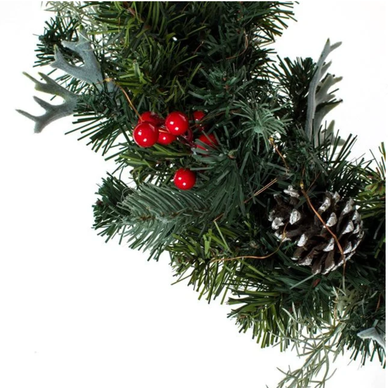 Coronita Decorativa de Craciun Verde cu LED Conuri Pomusoare Ø50cm