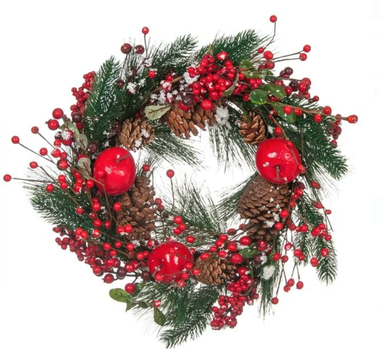 Coronita de Craciun Pin Nins Berries Mere 45cm.