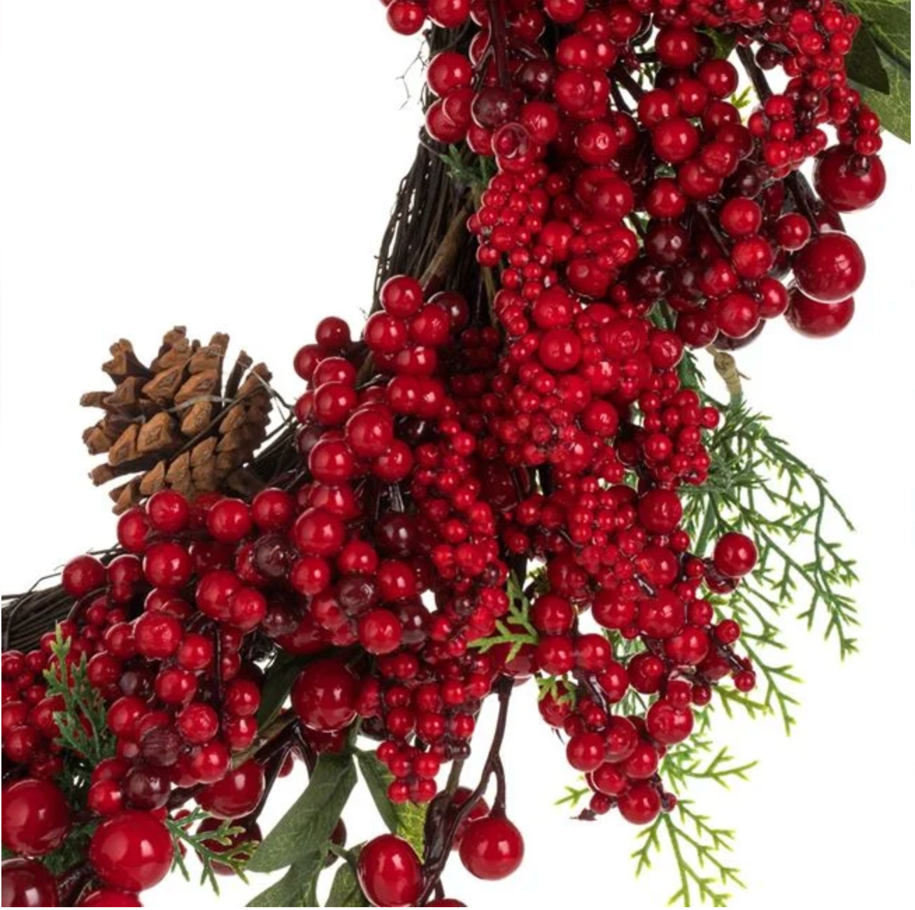 Coronita Decorativa de Craciun cu Pomusoare Conuri 50cm