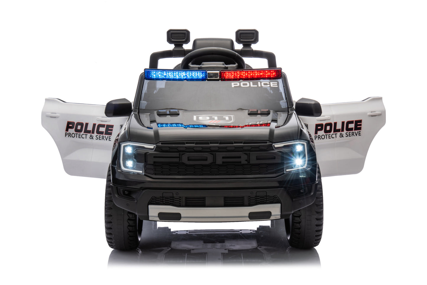 Masinuta Electrica pentru copii Ride-On, Ford Ranger Politie, Baterie Li-ION, Scaun de piele, 2-7 ani