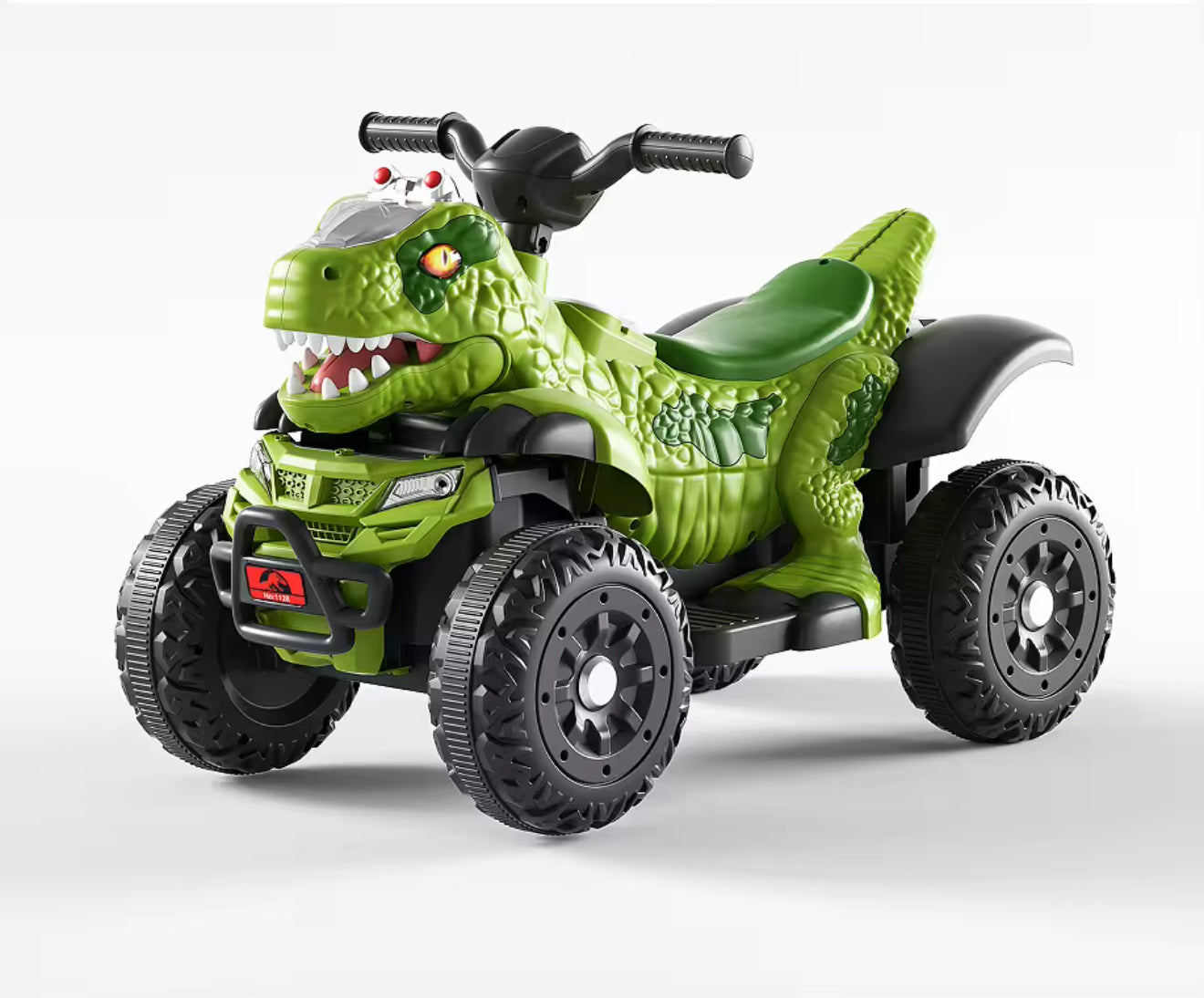 Masina pentru copii, stil ATV, model dinozaur, muzica, bluetooth, varsta 1-6 ani, verde