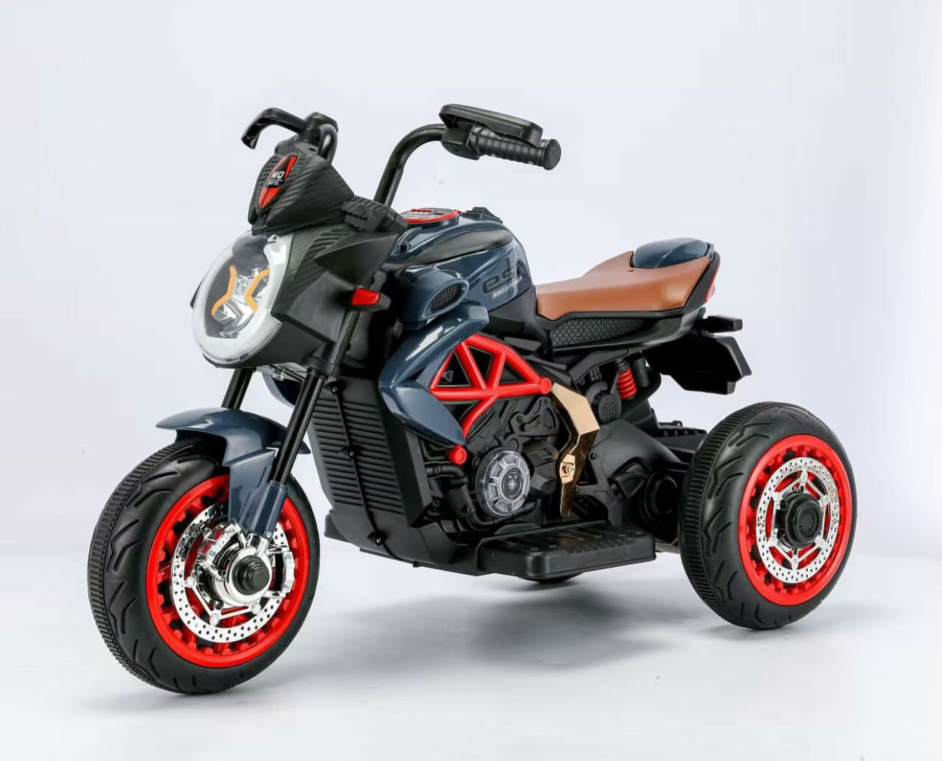 Motocicleta electrica copii 2MOTO 12V, 3 roti, control ghidon+acceleratie, BT si USB