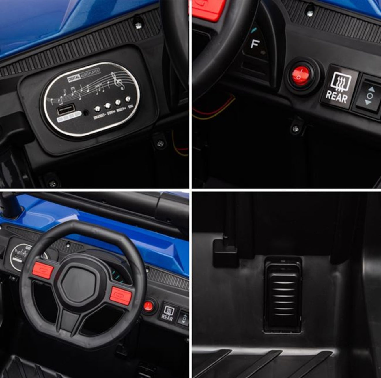 Masina Electrica de Teren Off Road Negru Bleu 12V