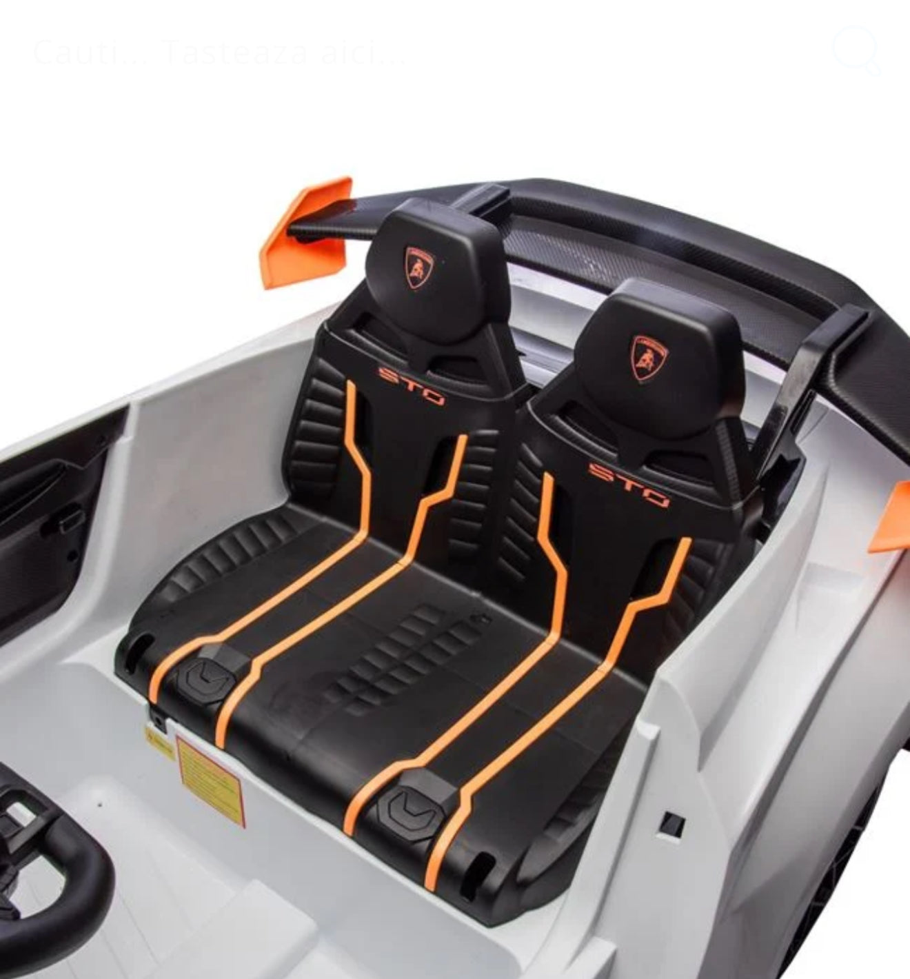 Masinuta Electrica 12V Lamborghini STO -Alba cu Telecomanda , recomandat pentru copii 3-8 ani