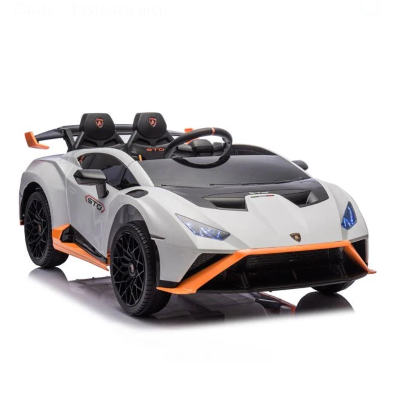 Masinuta Electrica 12V Lamborghini STO -Alba cu Telecomanda , recomandat pentru copii 3-8 ani