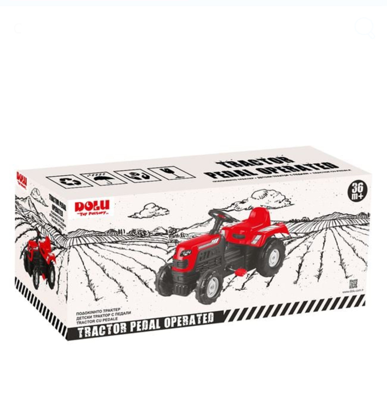 Tractor Rosu cu Pedale 81.5x45x52cm