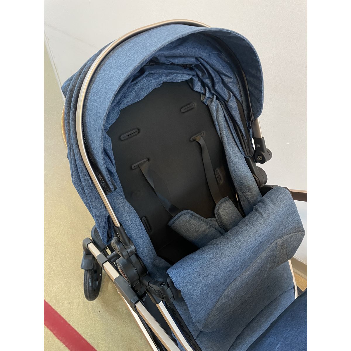 Carucior 3 in 1 cu landoul transfomabil, 0-36 luni, Albastru, Geanta si Scoica Incluse