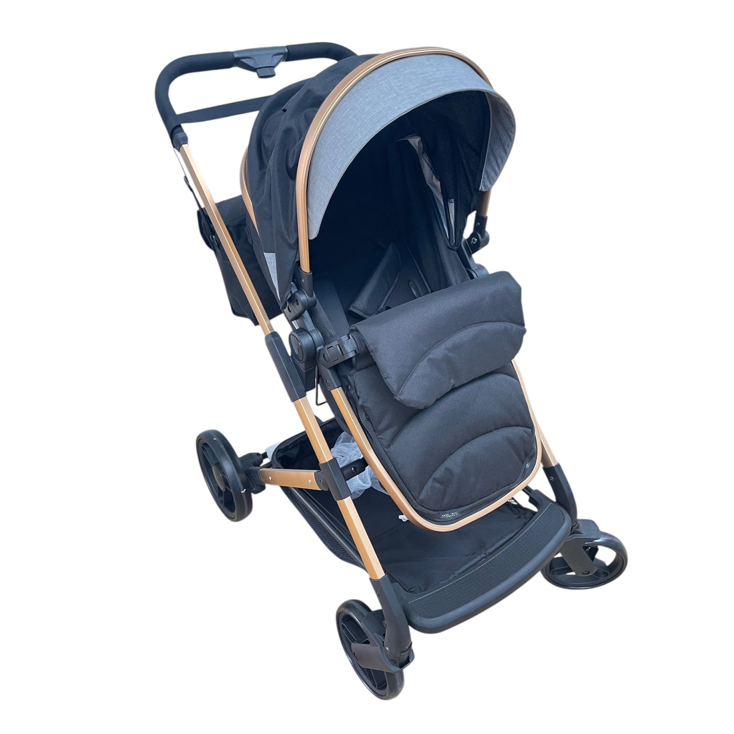 Carucior 2 in 1 cu landoul transfomabil, 0-36 luni, Negru, Geanta Inclusă!