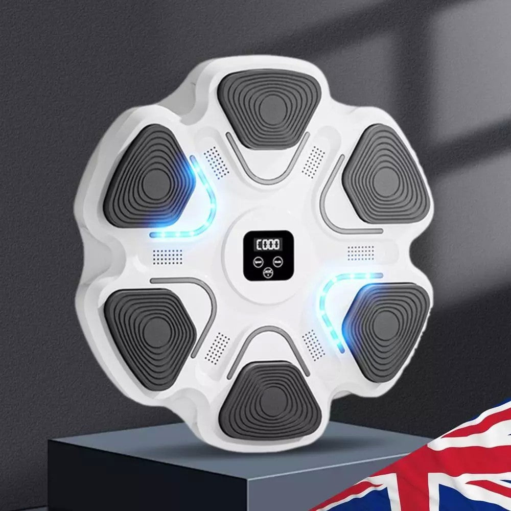 Jucarie de Boxat cu Muzica si Lumini si Manusi incluse 38 X 27 X 32 CM, Conexiune Bluetooth-ALB