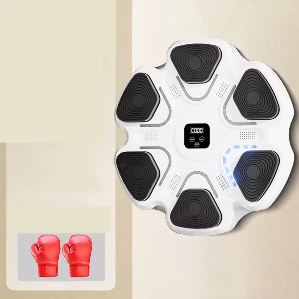 Jucarie de Boxat cu Muzica si Lumini si Manusi incluse 38 X 27 X 32 CM, Conexiune Bluetooth-ALB