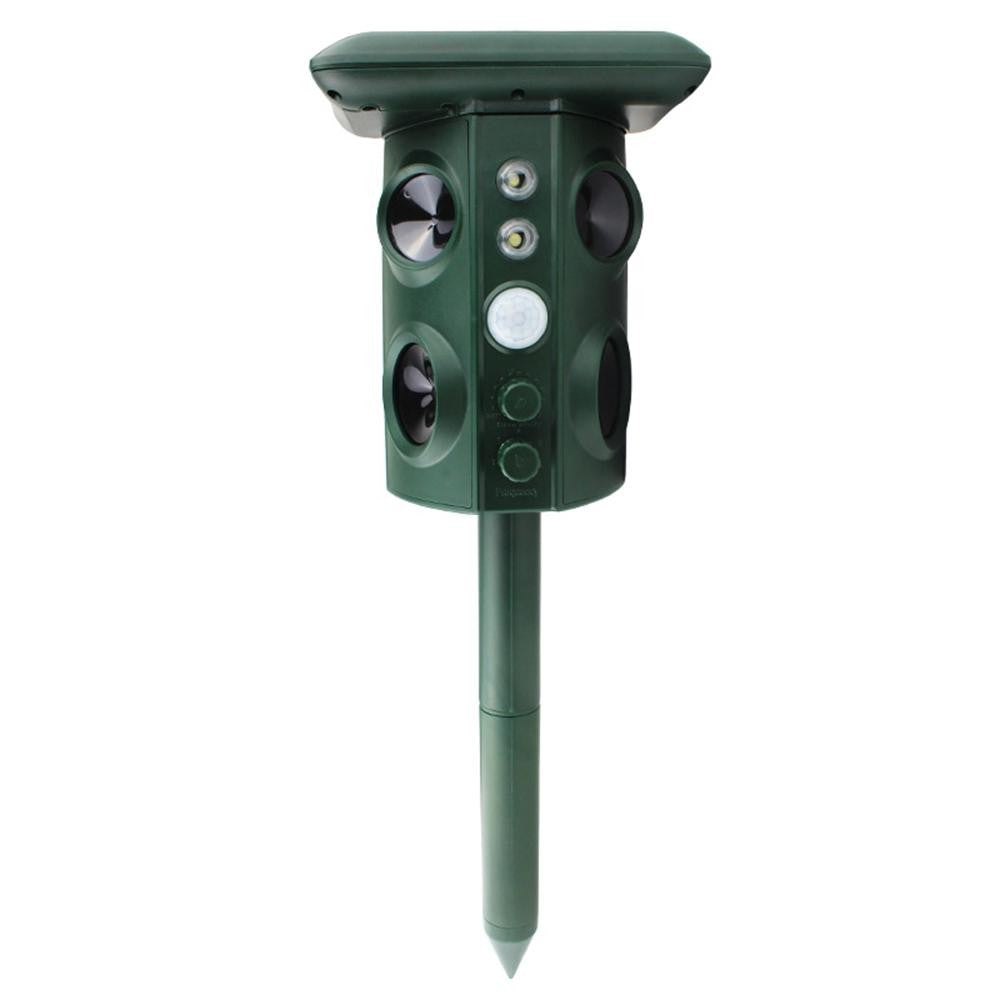 Aparat solar LED cu ultrasunete , repelent pentru animale mări si mici, lumina roșie si alba , anti rozătoare, anti insecte , frecventa 13.5 Khz-45 Khz
