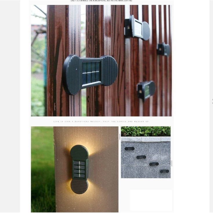 Aplica Solara Led , ABS/Policarbonat, rezistenta la apa IP65, 2 LED-uri SMD , pentru perete, scari , Lumina Alb Cald