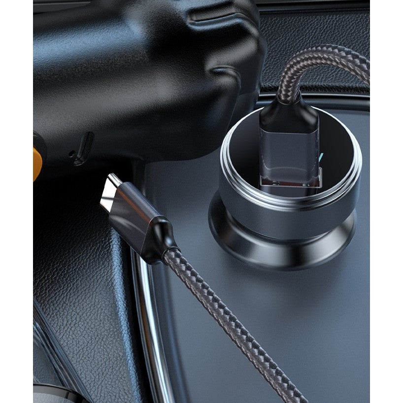 Aspirator Auto 4 în 1 Portabil fără Fir, 120W, Autonomie 1-3 h, 2 Viteze, Aspirare Umedă/Uscată, Funcție de Suflare/Umflare, Negru