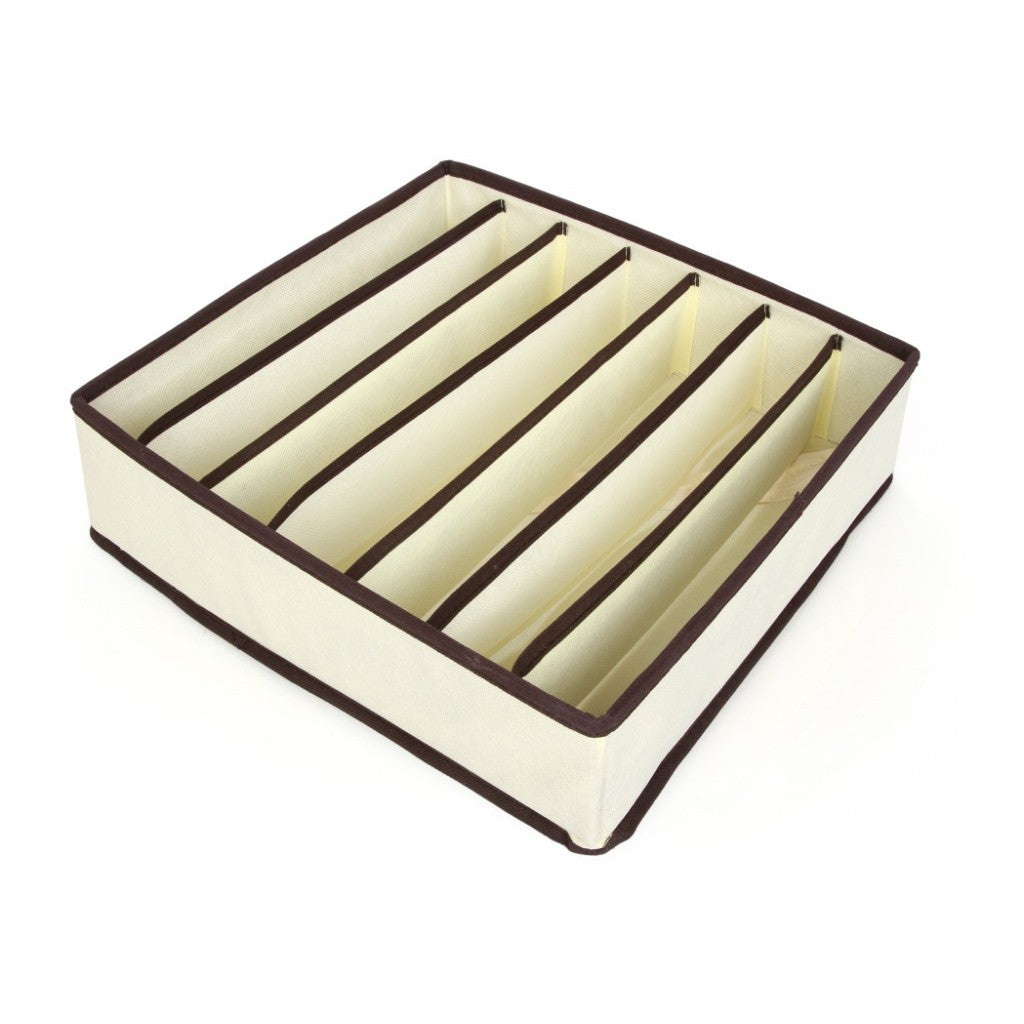 Cutie de depozitare pentru Lenjerie , material textil, 7 comportamente, 32 X 32 X 10cm cm Bej