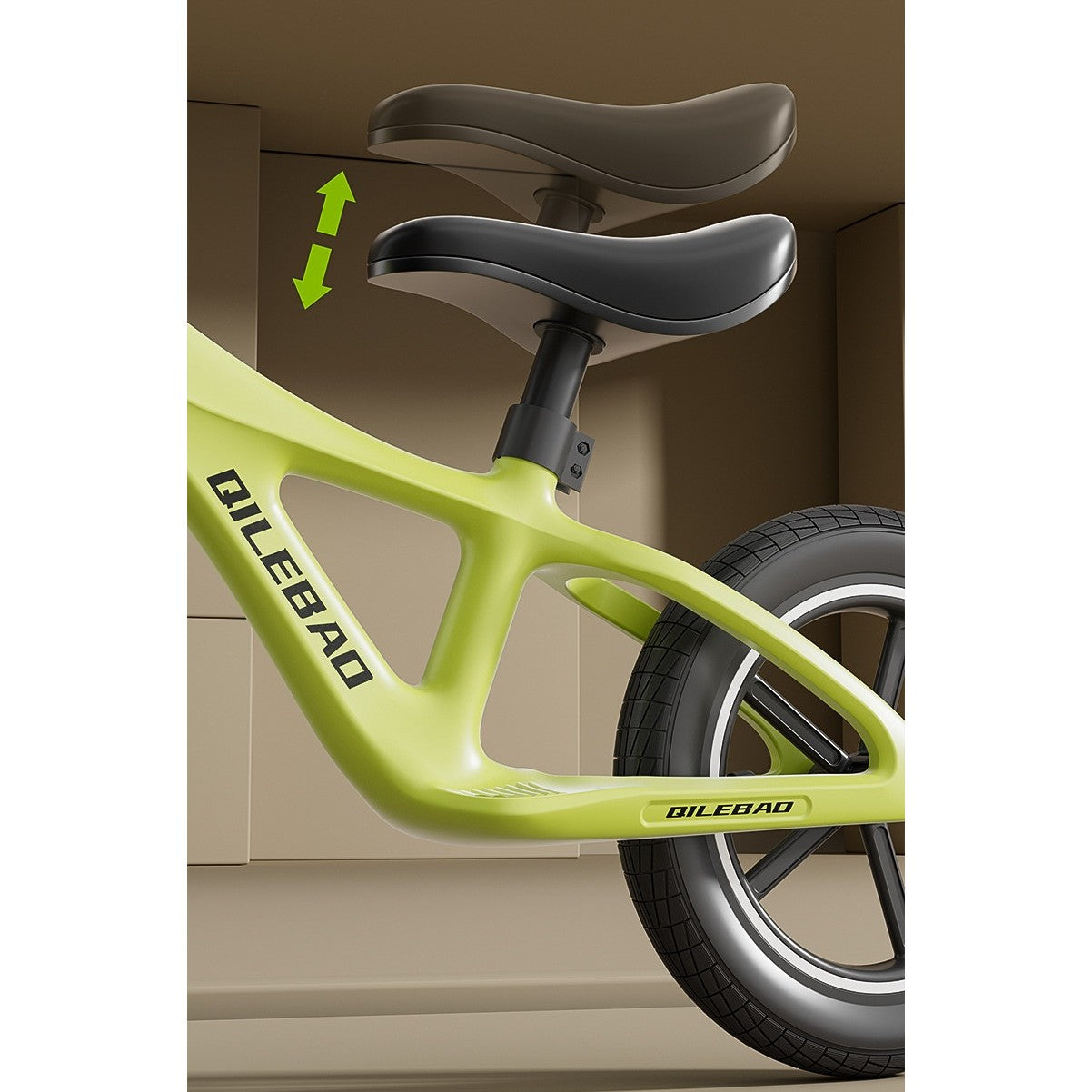 Bicicleta pentru copii 2-6 ani ,fără pedale , roti silențioase , sa reglambila 43-58cm, Verde