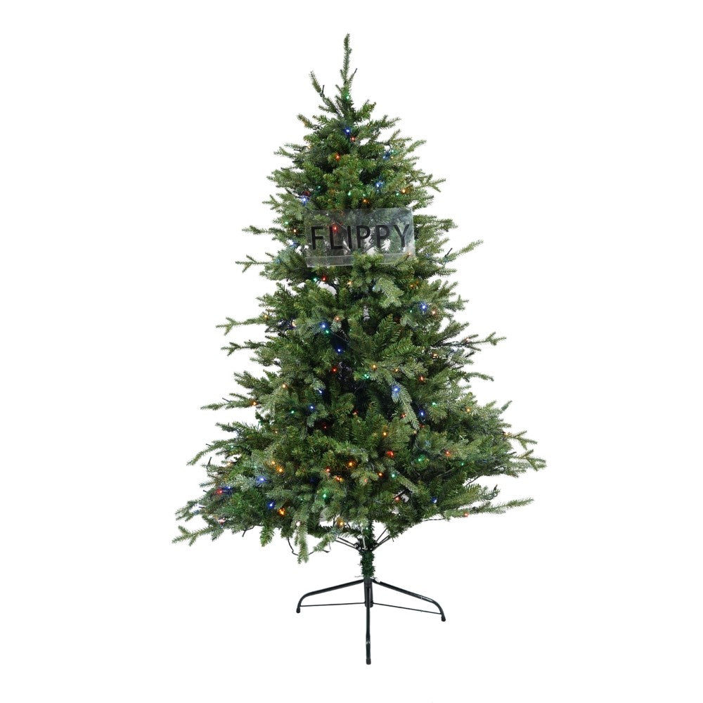 Brad artificial cu instalație încorporată , 180 cm înălțime, 128cm diametru, 1246 ramuri, suport metalic inclus