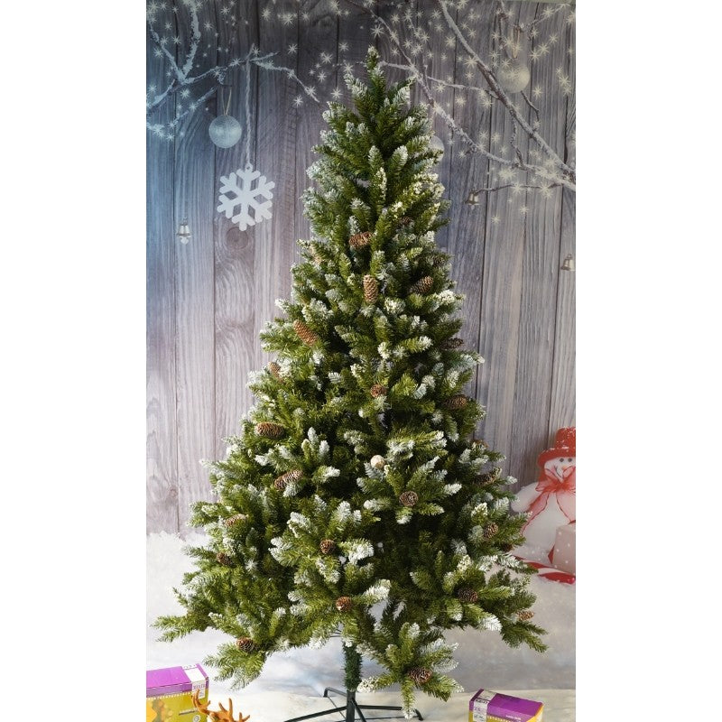 Brad artificial bogat pulverizat cu zăpadă artificială , 210cm , 1266 ramuri