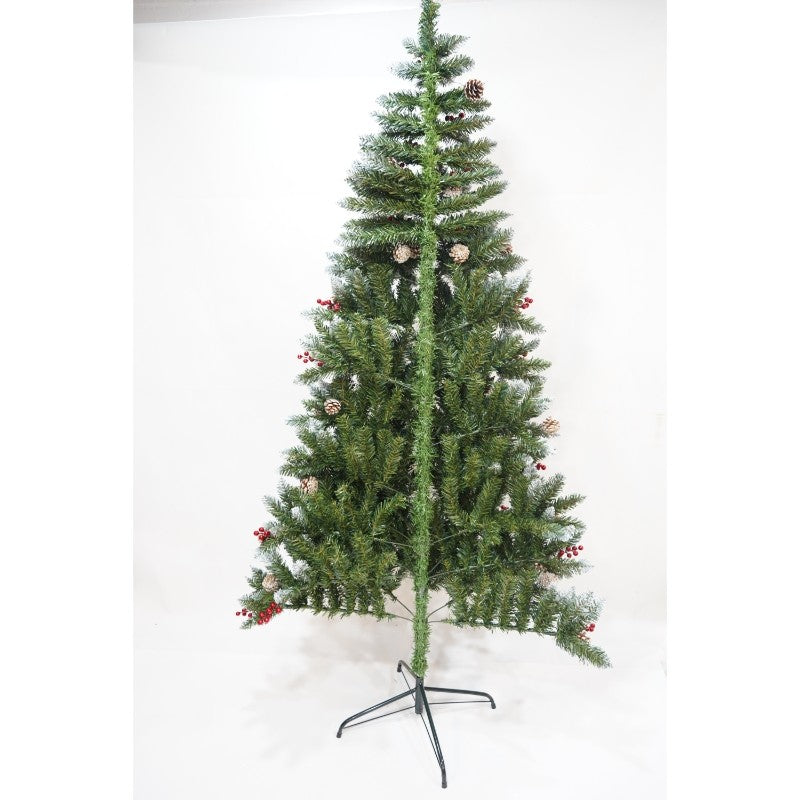 Brad artificial sectional pentru perete/Colț, 180 cm înălțime, decorat, suport inclus