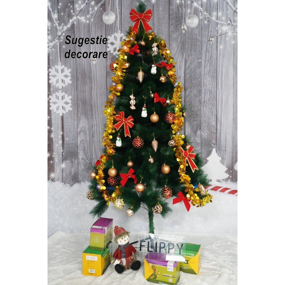 Brad artificial tip pin,varfuri 3D, inaltime 150 cm , suport metalic inclus