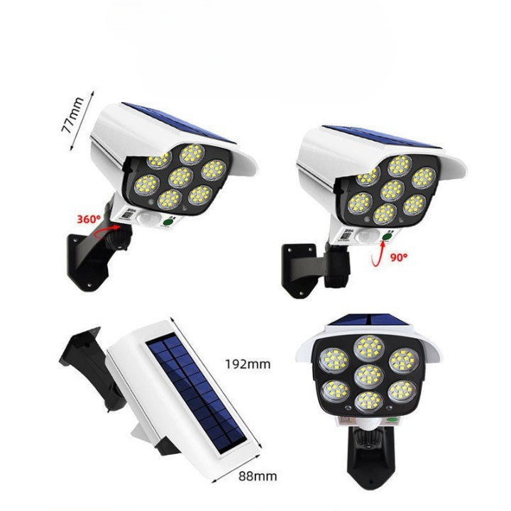 Camera de supraveghere FALSA cu încărcare solara si senzor de mișcare, 77 LED-URI