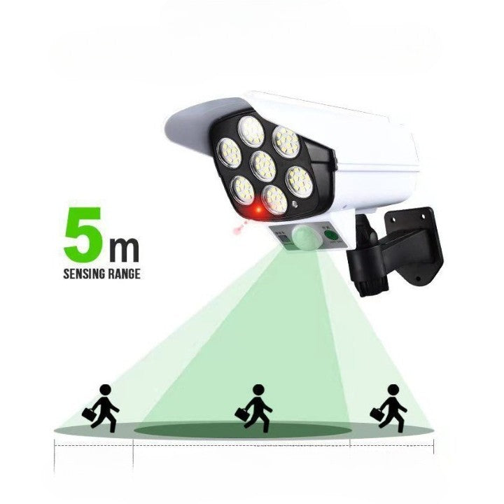 Camera de supraveghere FALSA cu încărcare solara si senzor de mișcare, 77 LED-URI