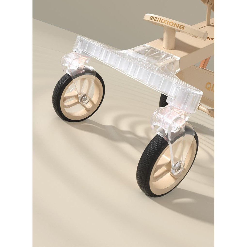 Cărucior sport 3in1, 6-36 luni , reversibil, pliabil, tăviță pentru masa, roti 360 si parasolar-Model Panda -Alb