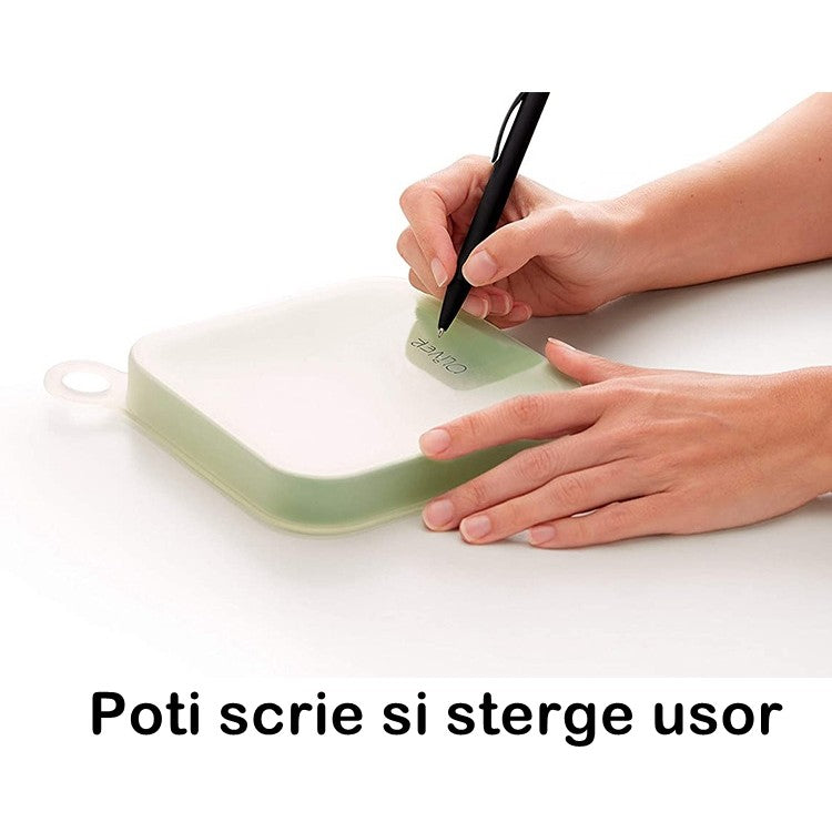 Caserola pentru Sandvici din Silicon si Polipropilenă cu capac anti-scurgere 15,5x15,5x2,5cm