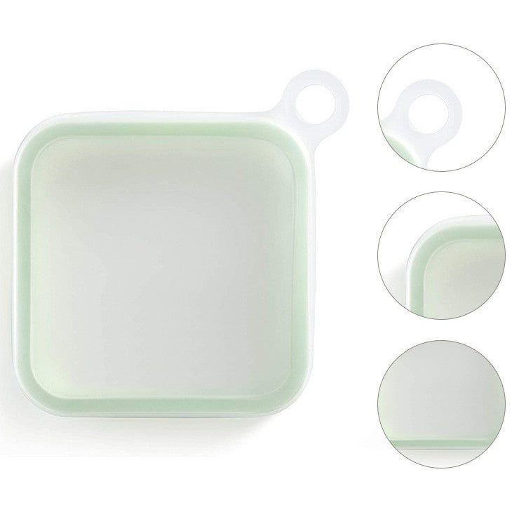 Caserola pentru Sandvici din Silicon si Polipropilenă cu capac anti-scurgere 15,5x15,5x2,5cm
