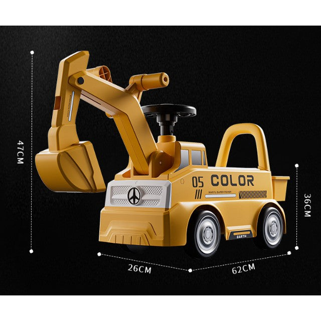 Excavator pentru Copii - Galben Strălucitor 3 ani