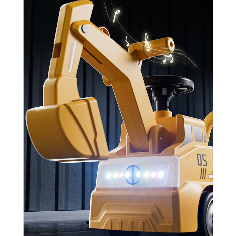Excavator pentru Copii - Galben Strălucitor 3 ani