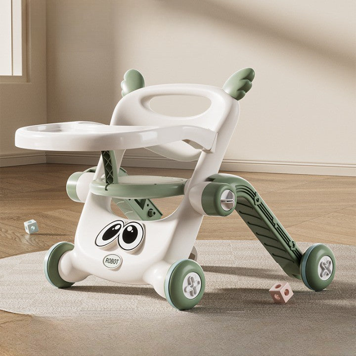 Antemergător pentru copii 9-12 luni, 8 in 1, cu 4 roti, multifuncțional , cu mâner de împingere detașabil - VERDE