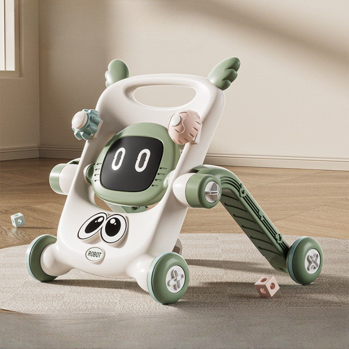 Antemergător pentru copii 9-12 luni, 8 in 1, cu 4 roti, multifuncțional , cu mâner de împingere detașabil - VERDE