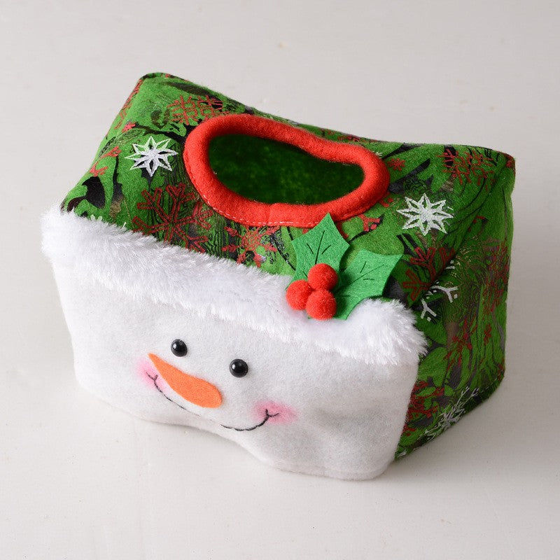 Cutie Decorativă pentru Șervețele, Model Om de Zapada, Tematică Crăciun, 16 x 10 cm