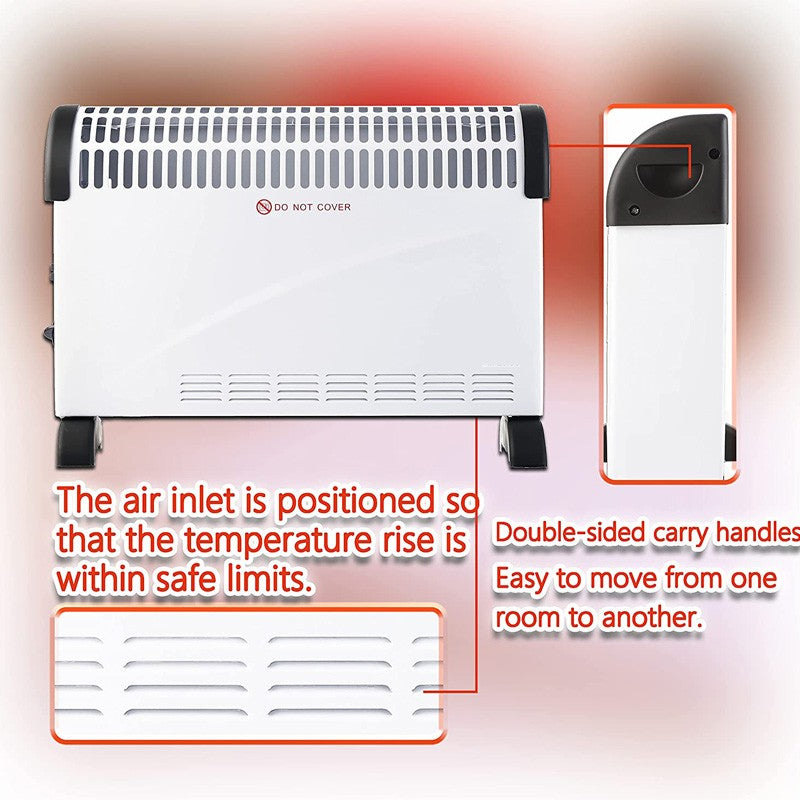 Încălzitor electric Clasic 2000W , 3 trepte de putere, termostat 53x19.8x38 cm