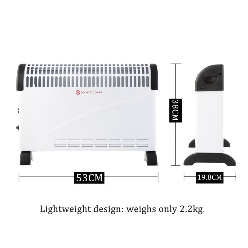 Încălzitor electric Clasic 2000W , 3 trepte de putere, termostat 53x19.8x38 cm