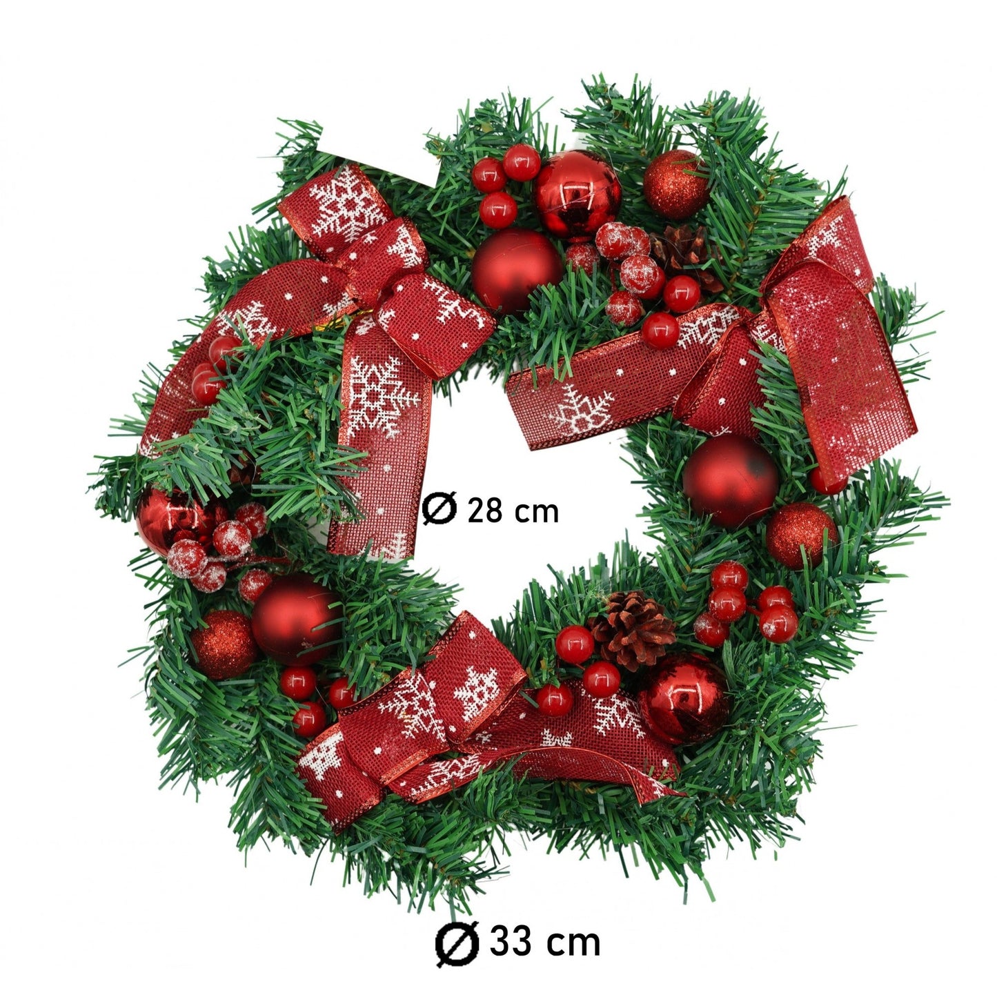 Coroniță de Crăciun decorată pentru ușa, 35 cm