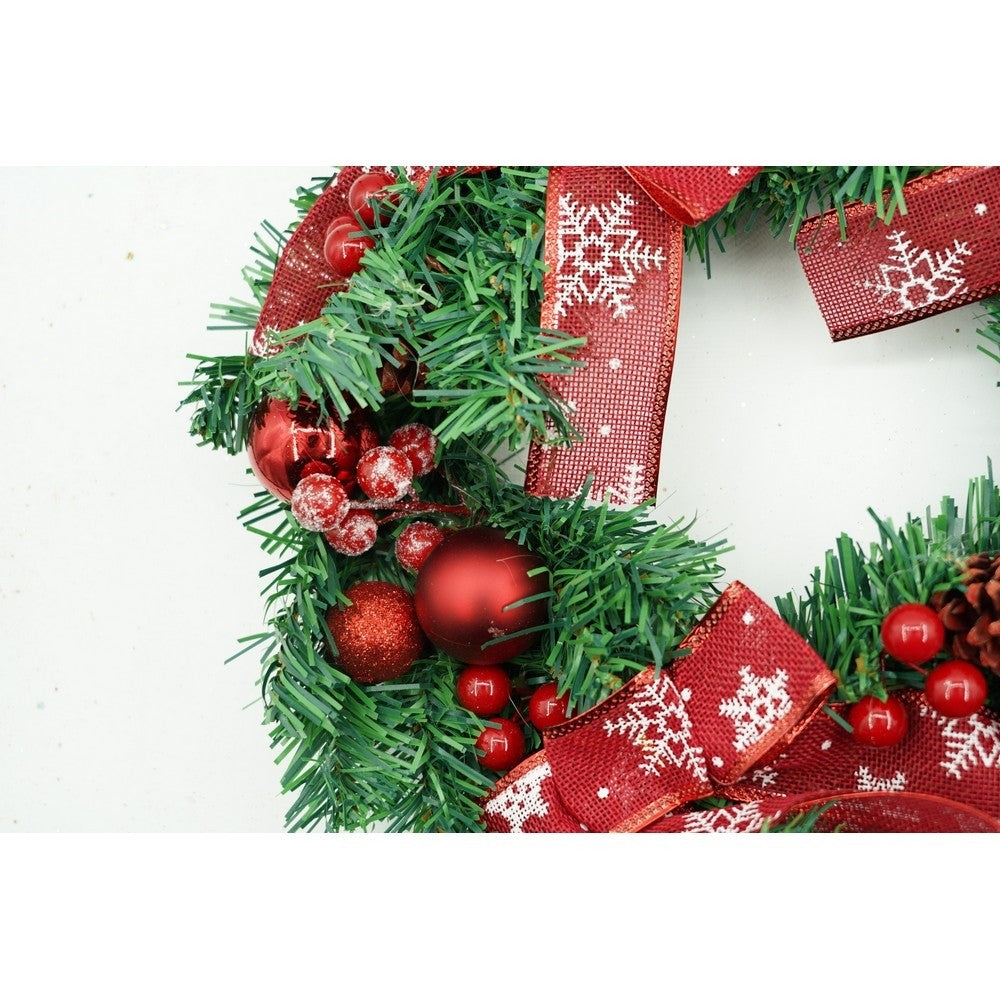 Coroniță de Crăciun decorată pentru ușa, 35 cm