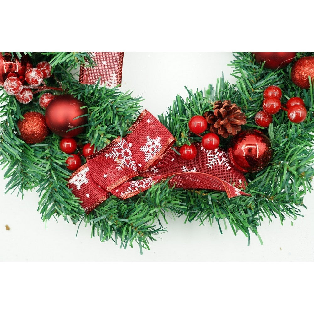 Coroniță de Crăciun decorată pentru ușa, 35 cm