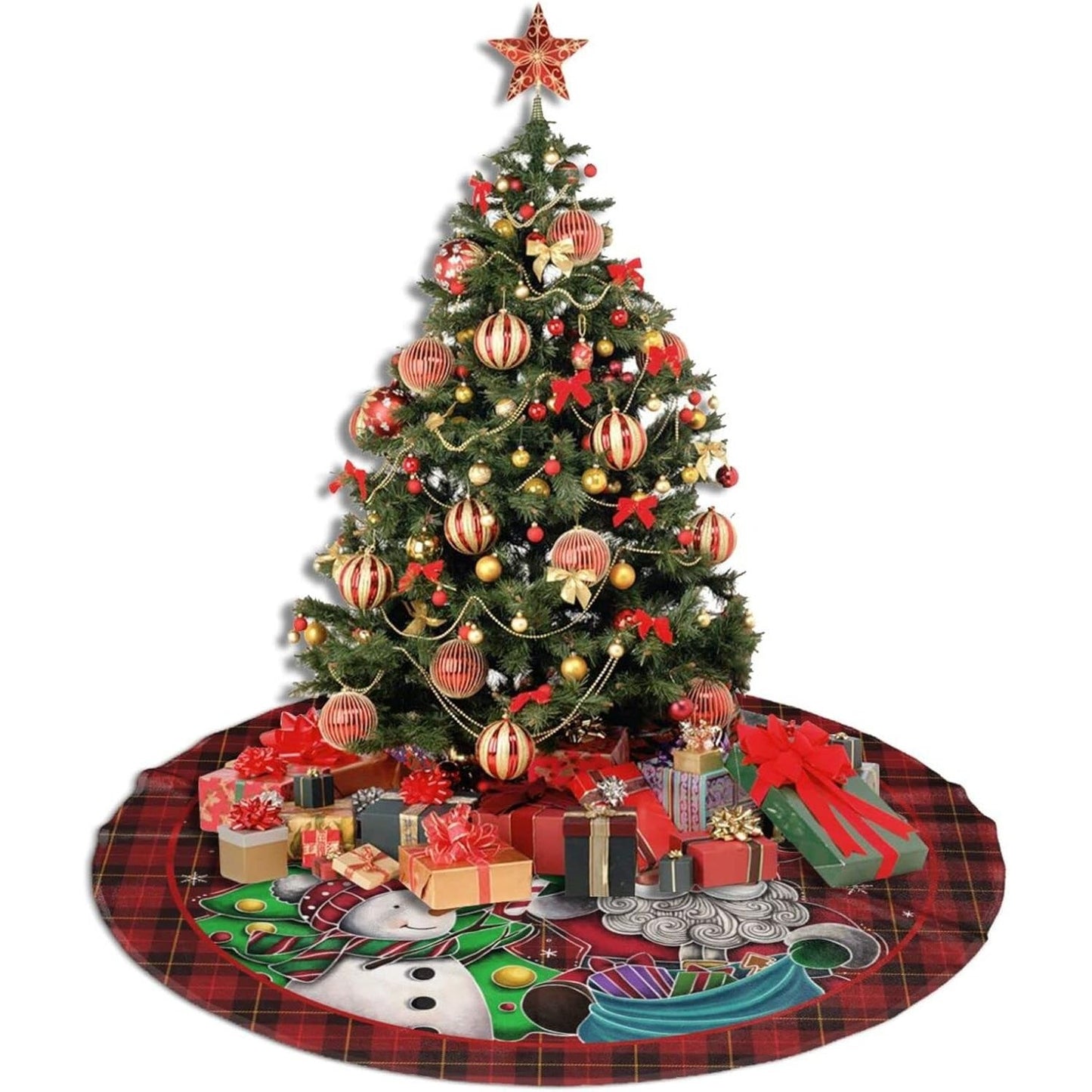 Covoraș pentru Brad, Model Mos Craciun cu Acadea, 90 cm