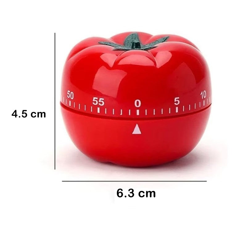 Cronometru mecanic de bucatarie, forma de rosie, 60 de minute, 6.3 x 4.5 cm, material ABS, rosu