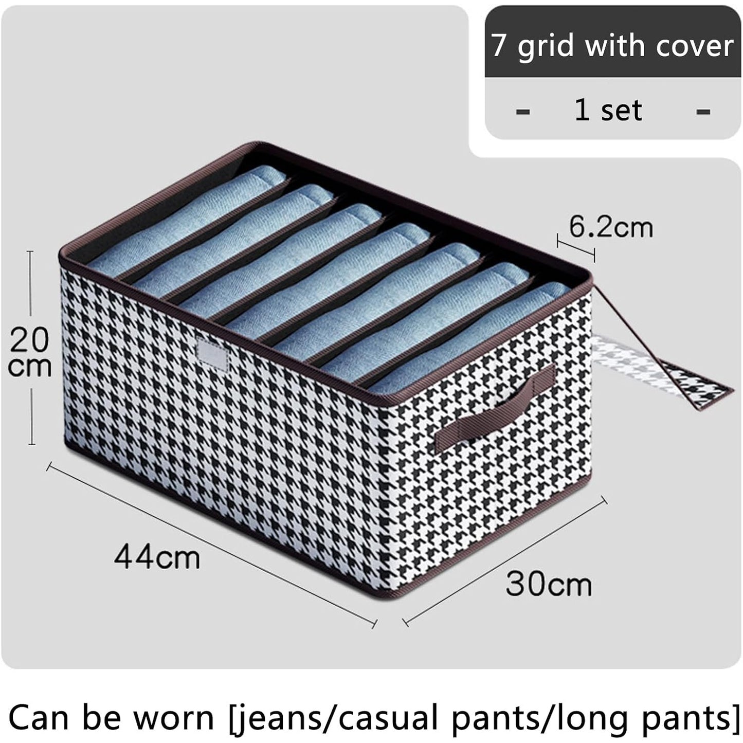 Cutie de depozitare pentru haine, lenjerie, șosete și sutiene - 7 compartimente, material textil